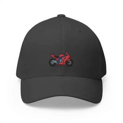 Red Motorcycle Embroidered Cap - Perfect Gift for Bikers and Riders