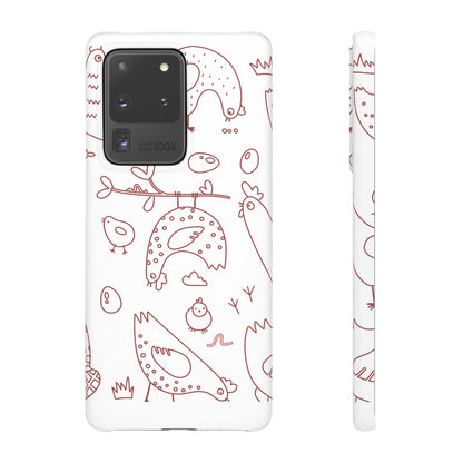 Whimsical Farmhouse Snap Cases, Cute Animal Phone Case, Chicken Design, Funny Gift for Bird Lovers, Quirky Art Mobile Cover