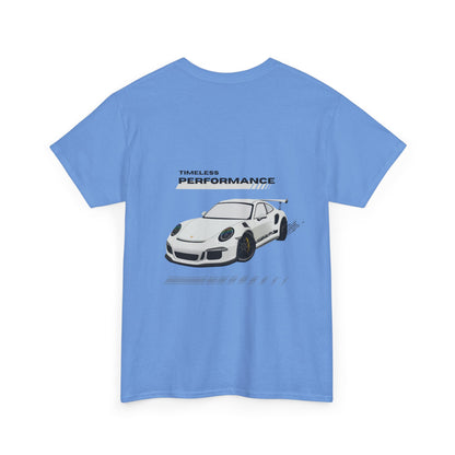 Performance intemporelle, Porsche, T-shirt unisexe en coton épais, T-shirt pour passionné d'automobile, Cadeau automobile, Vêtements de sport automobile, Tenue décontractée, T-shirt unisexe
