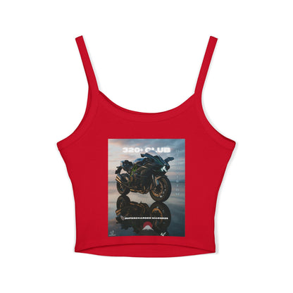 Racing Inspired Women's Spaghetti Strap Tank Top - Perfect for Bikers & Motor Enthusiasts