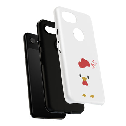 Cute Chicken Phone Case, Tough Cases for Animal Lovers, Valentine's Gift, Farmhouse Decor, Unique Mobile Accessories, Heart Design