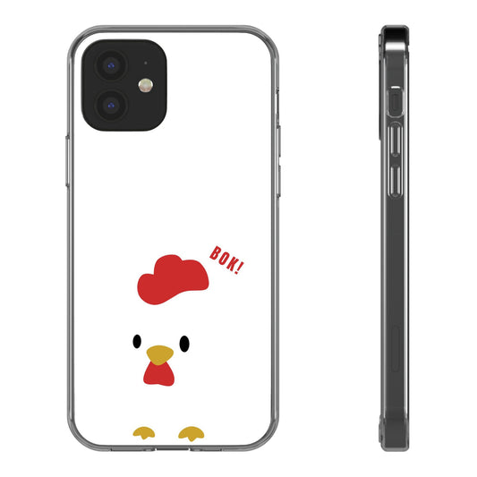 Chicken Design Clear Phone Case, Cute Animal Phone Cover, Fun Gift for Kids, Pet Lovers, Birthday Present, Travel Accessory