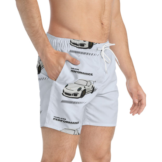 Timeless Performance Swim Trunks, Stylish Beachwear, Summer Swim Shorts, Car Lover's Swimwear, Vacation Essentials, Pool Party Gear