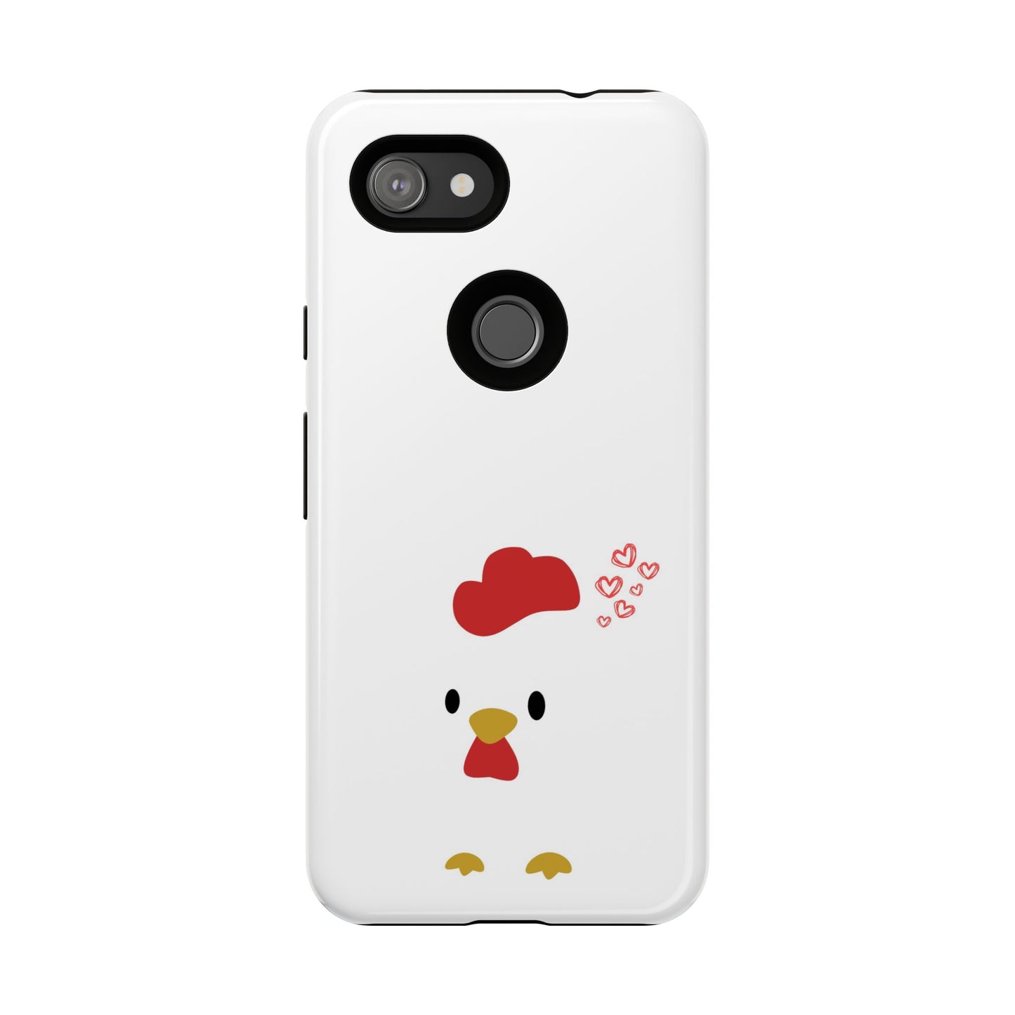 Cute Chicken Phone Case, Tough Cases for Animal Lovers, Valentine's Gift, Farmhouse Decor, Unique Mobile Accessories, Heart Design