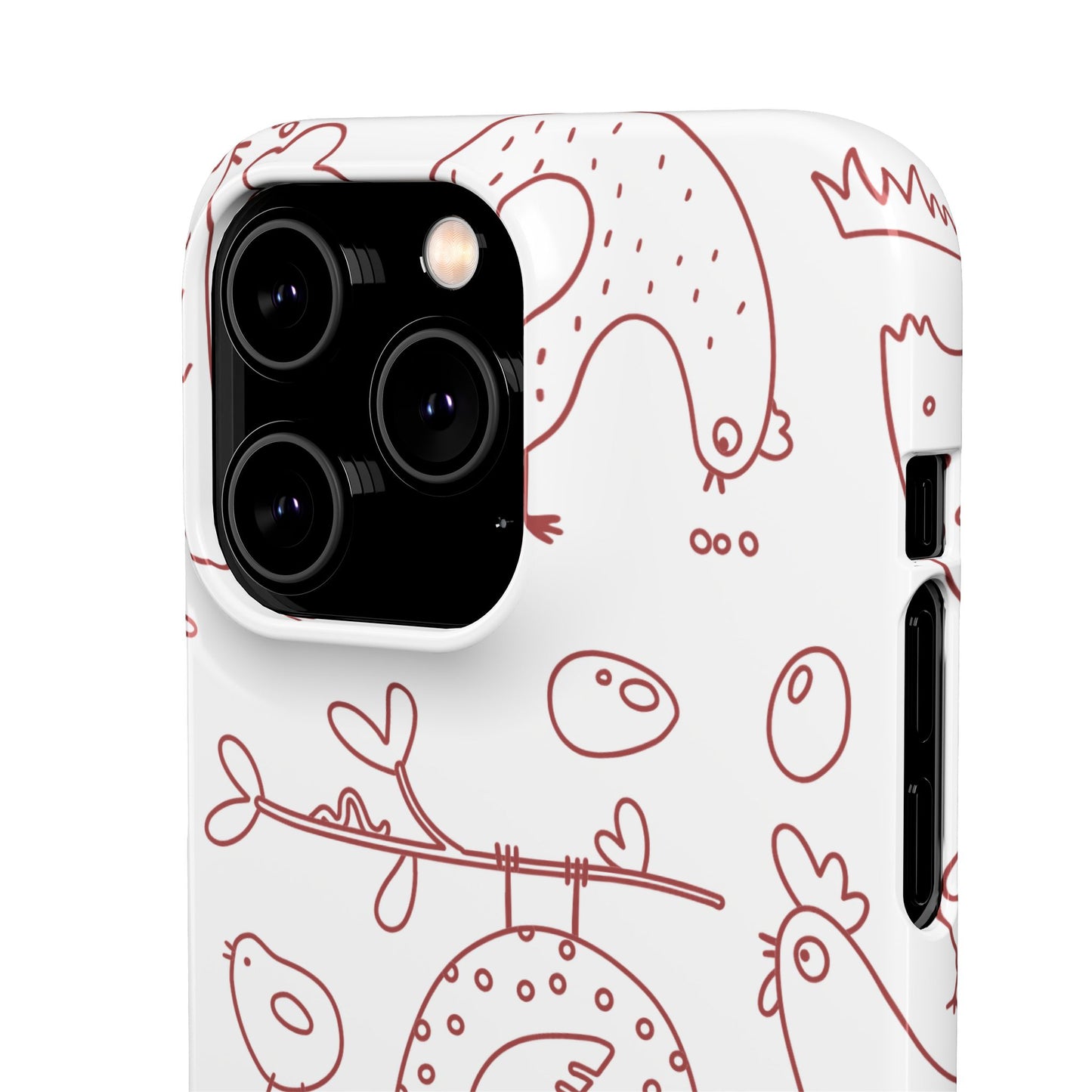 Whimsical Farmhouse Snap Cases, Cute Animal Phone Case, Chicken Design, Funny Gift for Bird Lovers, Quirky Art Mobile Cover