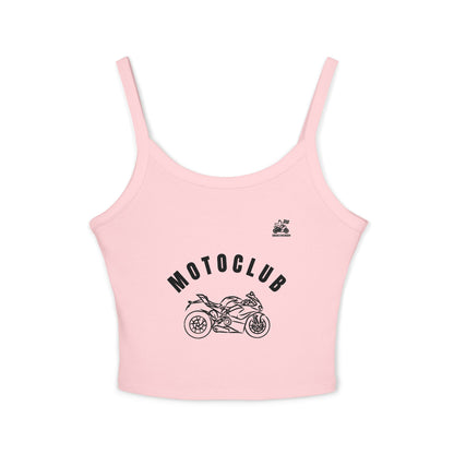 Motorcycle Enthusiast Women's Spaghetti Strap Tank Top, Moto Club Apparel, Perfect Gift for Riders, Biker Summer Style, Casual Streetwear