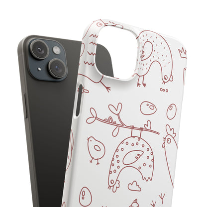 Whimsical Farmhouse Snap Cases, Cute Animal Phone Case, Chicken Design, Funny Gift for Bird Lovers, Quirky Art Mobile Cover