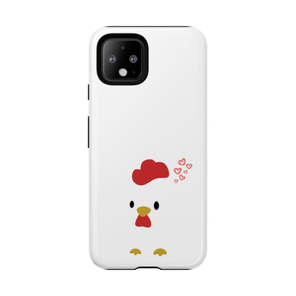 Cute Chicken Phone Case, Tough Cases for Animal Lovers, Valentine's Gift, Farmhouse Decor, Unique Mobile Accessories, Heart Design