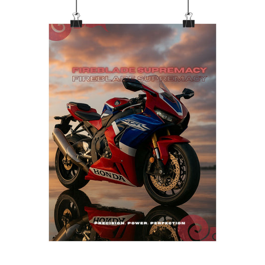 Affiche verticale mate Honda Fireblade Supremacy – Art moto pour passionnés