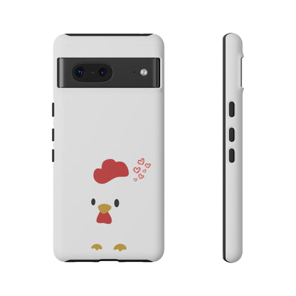 Cute Chicken Phone Case, Tough Cases for Animal Lovers, Valentine's Gift, Farmhouse Decor, Unique Mobile Accessories, Heart Design