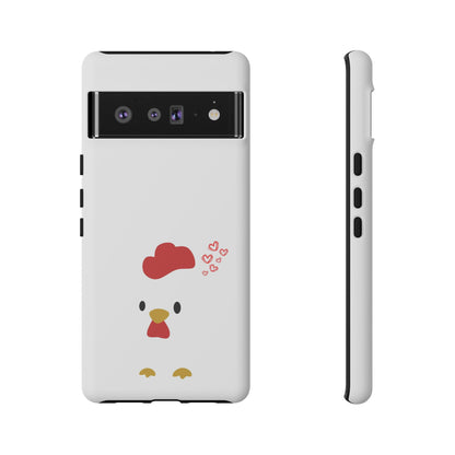 Cute Chicken Phone Case, Tough Cases for Animal Lovers, Valentine's Gift, Farmhouse Decor, Unique Mobile Accessories, Heart Design