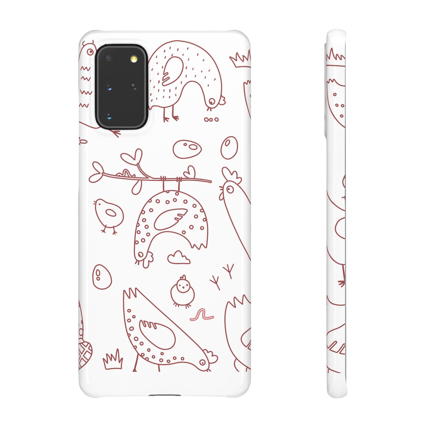 Whimsical Farmhouse Snap Cases, Cute Animal Phone Case, Chicken Design, Funny Gift for Bird Lovers, Quirky Art Mobile Cover