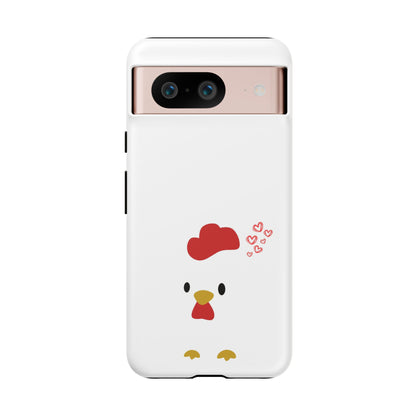 Cute Chicken Phone Case, Tough Cases for Animal Lovers, Valentine's Gift, Farmhouse Decor, Unique Mobile Accessories, Heart Design