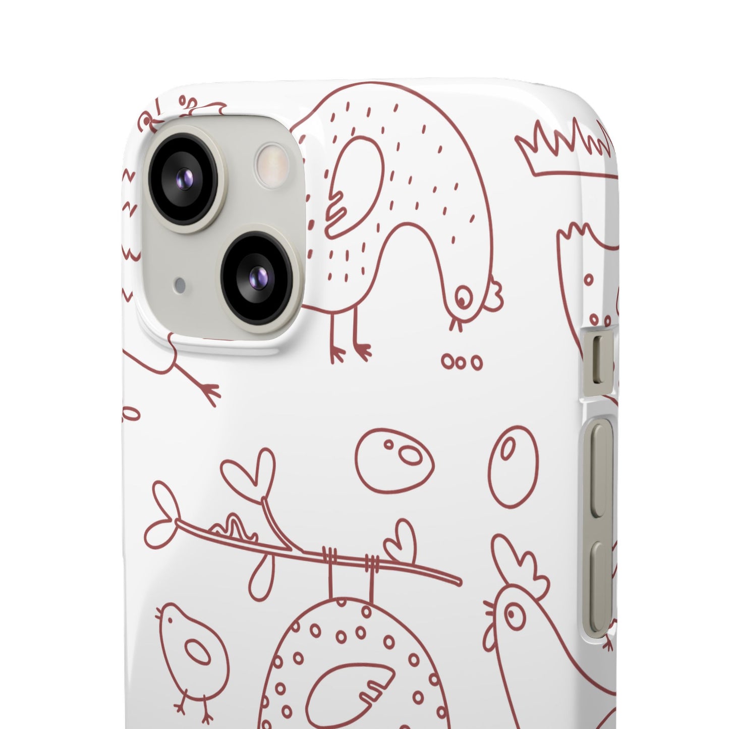 Whimsical Farmhouse Snap Cases, Cute Animal Phone Case, Chicken Design, Funny Gift for Bird Lovers, Quirky Art Mobile Cover