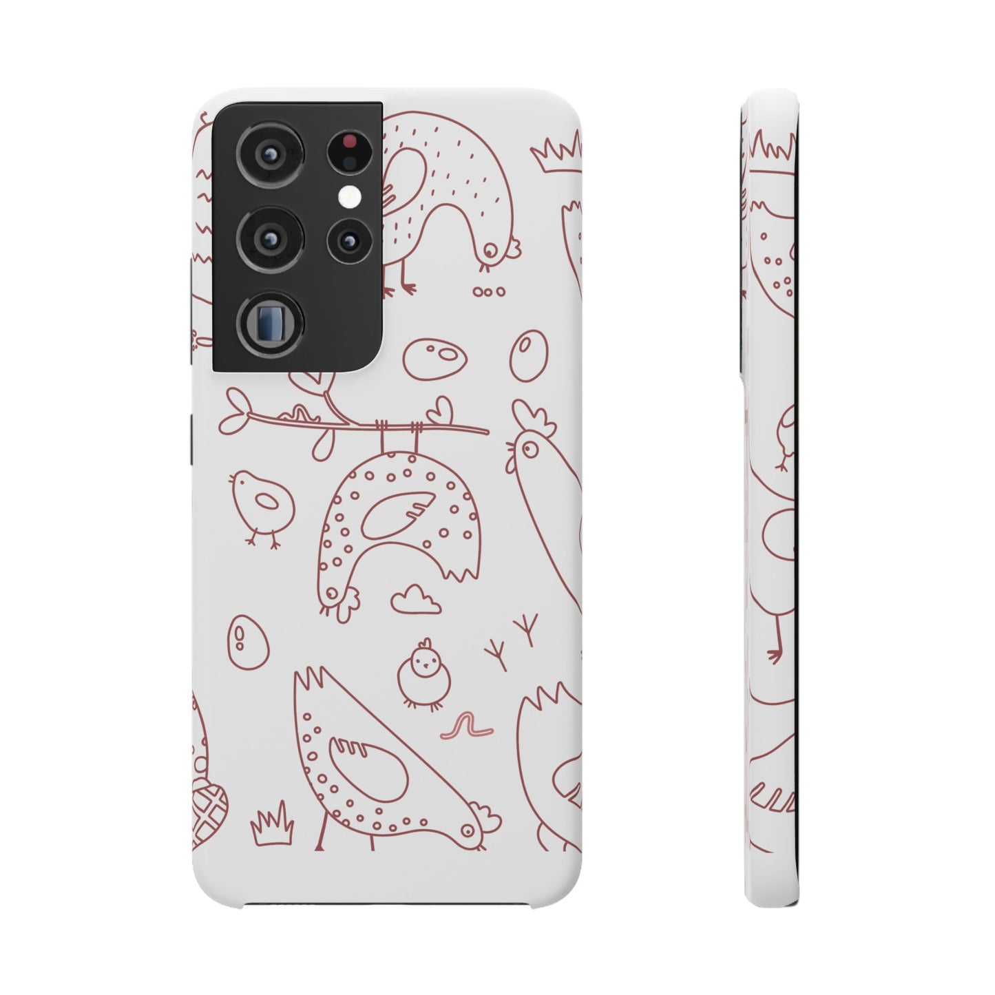 Whimsical Farmhouse Snap Cases, Cute Animal Phone Case, Chicken Design, Funny Gift for Bird Lovers, Quirky Art Mobile Cover