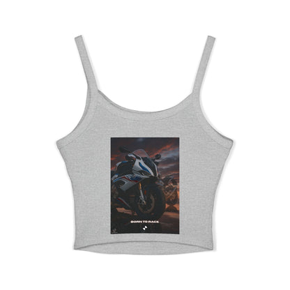 s1000rr cool Summer Top with Backprint, Motorcycle Spaghetti Strap Tank Top - Born to Race Graphic