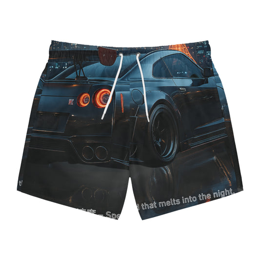 GTR Men's Racing Car Swim Trunks | Summer Beach Shorts with Speed Design