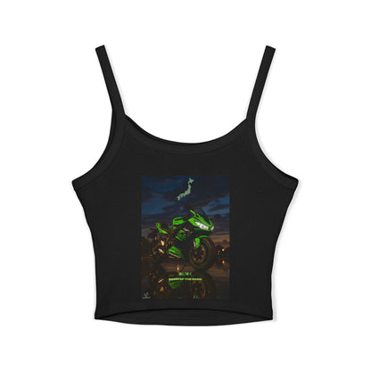 Zx6r Motorcycle Lover's Spaghetti Strap Tank Top | Perfect for Riders & Summer Adventures
