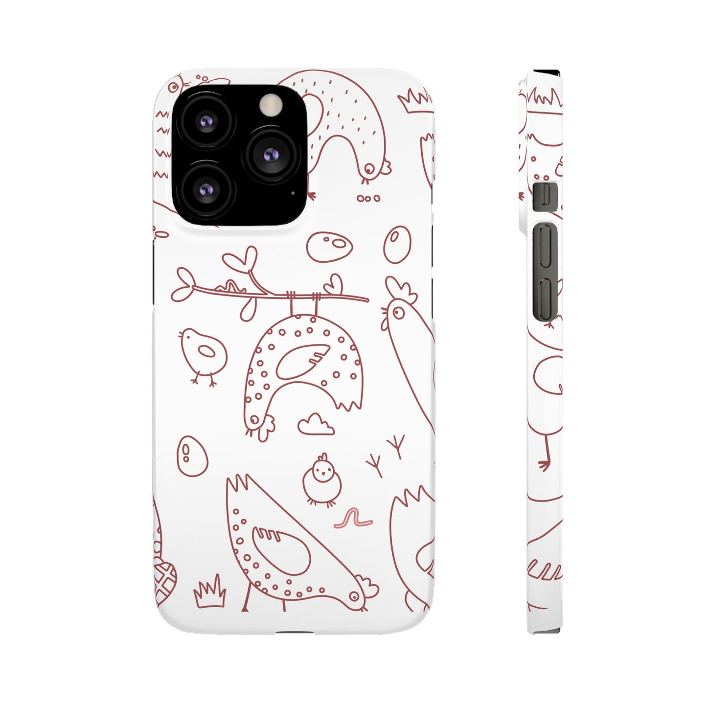 Whimsical Farmhouse Snap Cases, Cute Animal Phone Case, Chicken Design, Funny Gift for Bird Lovers, Quirky Art Mobile Cover