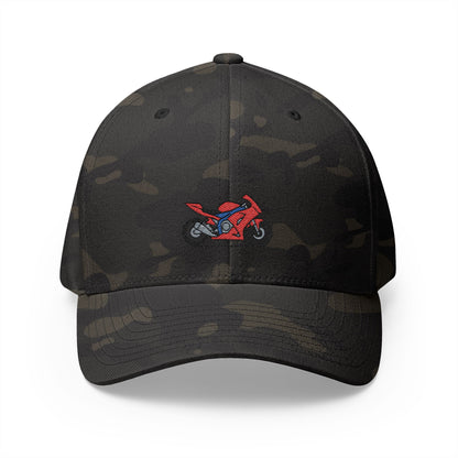 Red Motorcycle Embroidered Cap - Perfect Gift for Bikers and Riders