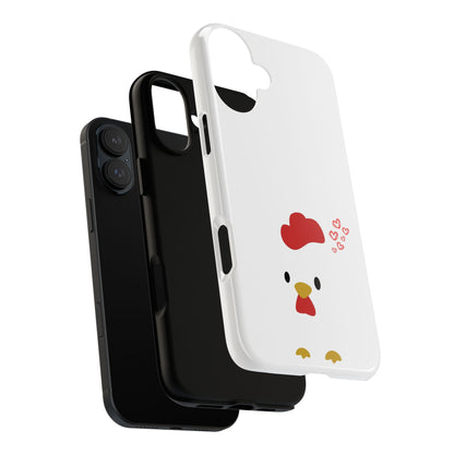 Cute Chicken Phone Case, Tough Cases for Animal Lovers, Valentine's Gift, Farmhouse Decor, Unique Mobile Accessories, Heart Design