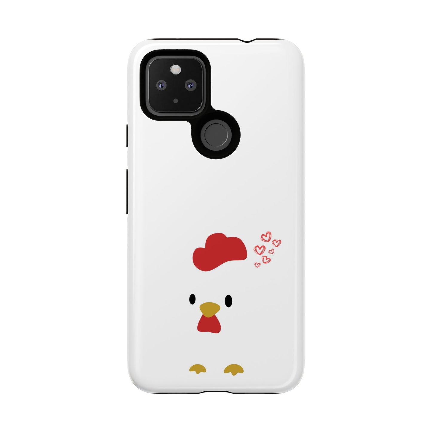Cute Chicken Phone Case, Tough Cases for Animal Lovers, Valentine's Gift, Farmhouse Decor, Unique Mobile Accessories, Heart Design