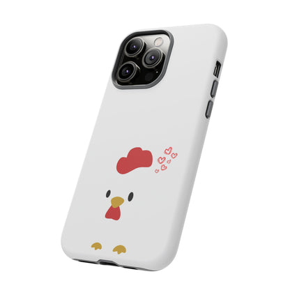 Cute Chicken Phone Case, Tough Cases for Animal Lovers, Valentine's Gift, Farmhouse Decor, Unique Mobile Accessories, Heart Design