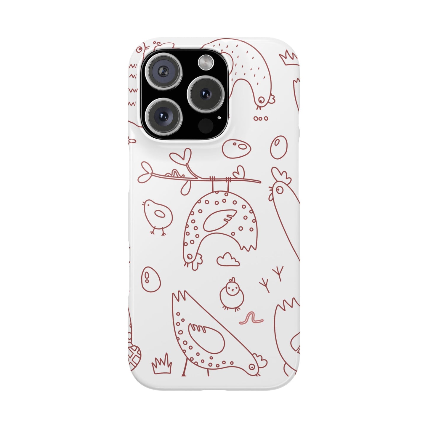 Whimsical Farmhouse Snap Cases, Cute Animal Phone Case, Chicken Design, Funny Gift for Bird Lovers, Quirky Art Mobile Cover