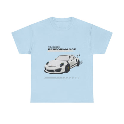 Performance intemporelle, Porsche, T-shirt unisexe en coton épais, T-shirt pour passionné d'automobile, Cadeau automobile, Vêtements de sport automobile, Tenue décontractée, T-shirt unisexe