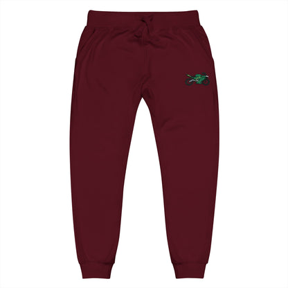 Kawasaki inspired Motorcycle Embroidered Unisex Fleece Sweatpants - Cozy & Stylish Activewear