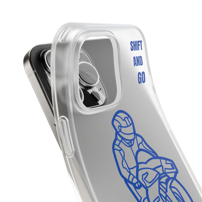 Motorcycle Flexi Cases - Shift and Go Design, Biker Gift, Phone Accessory, Sporty Case, Riding Enthusiast