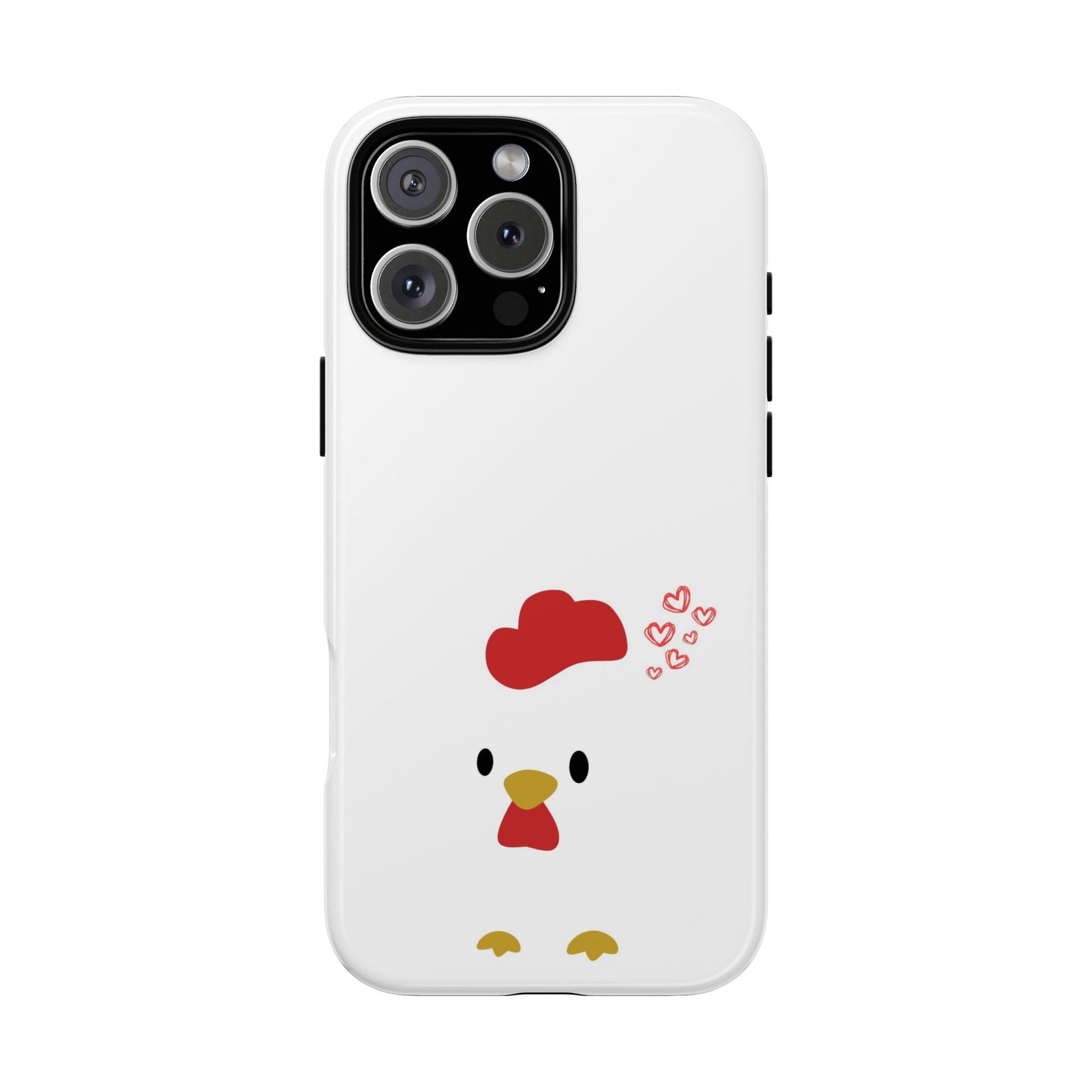 Cute Chicken Phone Case, Tough Cases for Animal Lovers, Valentine's Gift, Farmhouse Decor, Unique Mobile Accessories, Heart Design