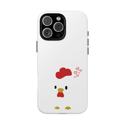 Cute Chicken Phone Case, Tough Cases for Animal Lovers, Valentine's Gift, Farmhouse Decor, Unique Mobile Accessories, Heart Design