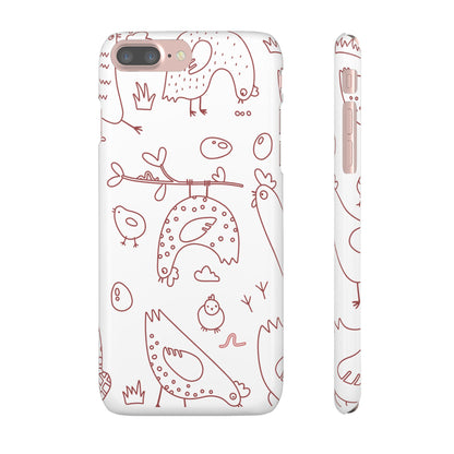 Whimsical Farmhouse Snap Cases, Cute Animal Phone Case, Chicken Design, Funny Gift for Bird Lovers, Quirky Art Mobile Cover