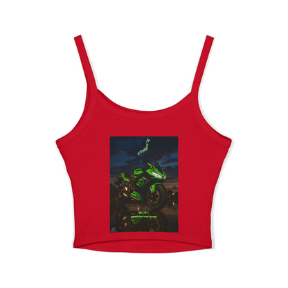 Zx6r Motorcycle Lover's Spaghetti Strap Tank Top | Perfect for Riders & Summer Adventures