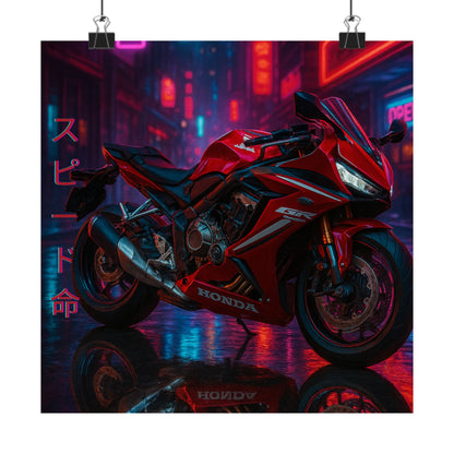 Affiche verticale mate néon moto 650r - Speed ​​&amp; Velocity Art