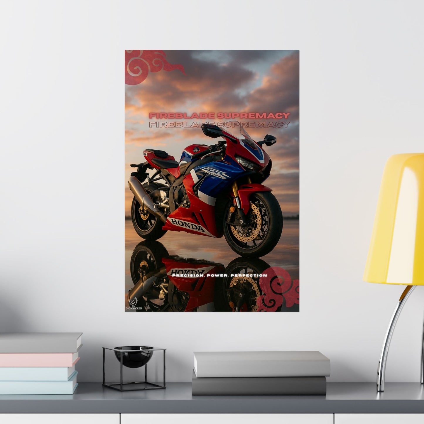 Affiche verticale mate Honda Fireblade Supremacy – Art moto pour passionnés