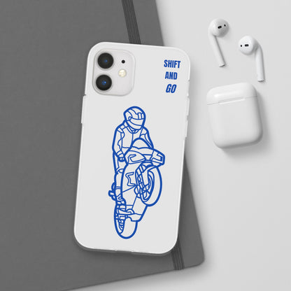Motorcycle Flexi Cases - Shift and Go Design, Biker Gift, Phone Accessory, Sporty Case, Riding Enthusiast