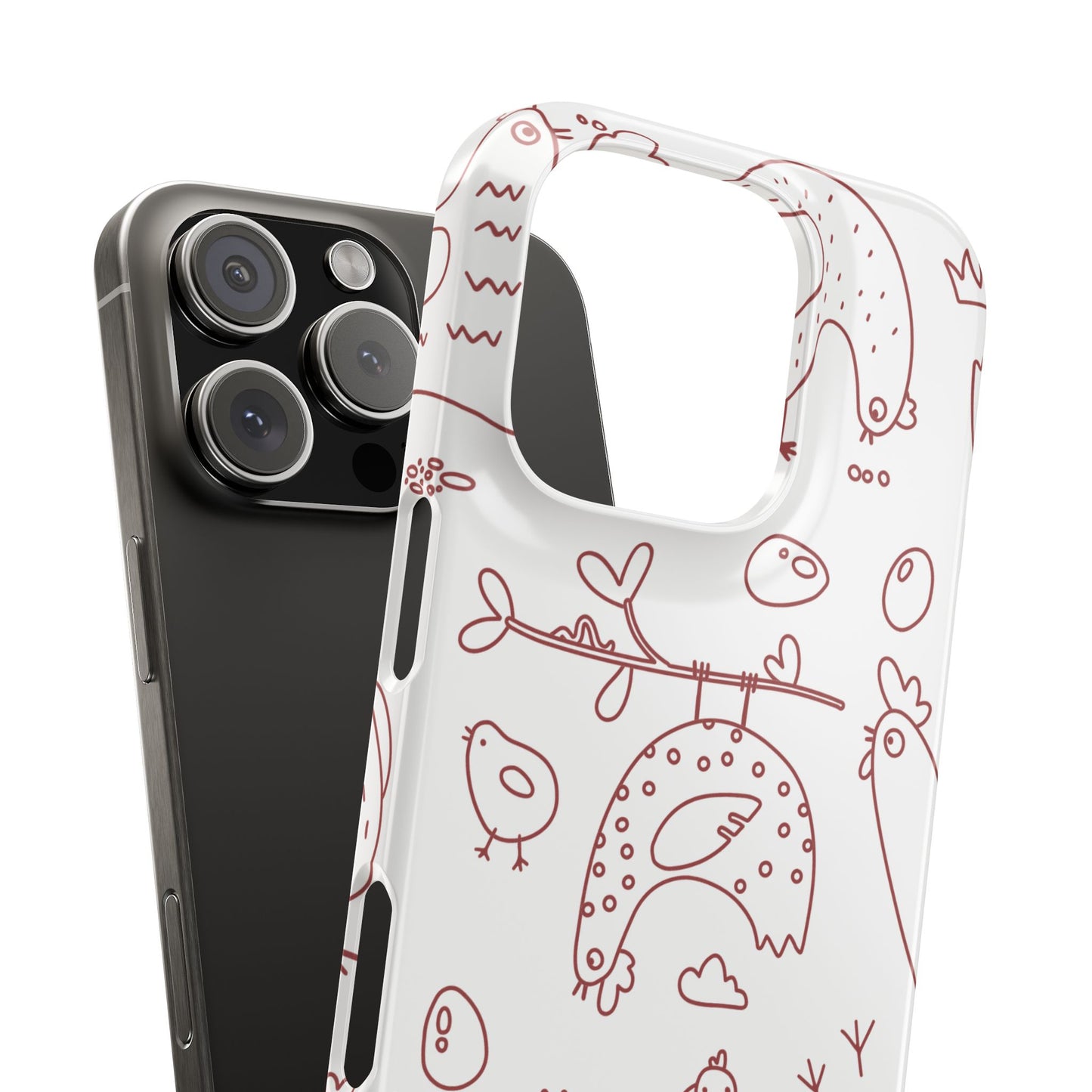 Whimsical Farmhouse Snap Cases, Cute Animal Phone Case, Chicken Design, Funny Gift for Bird Lovers, Quirky Art Mobile Cover