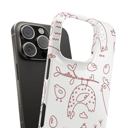 Whimsical Farmhouse Snap Cases, Cute Animal Phone Case, Chicken Design, Funny Gift for Bird Lovers, Quirky Art Mobile Cover