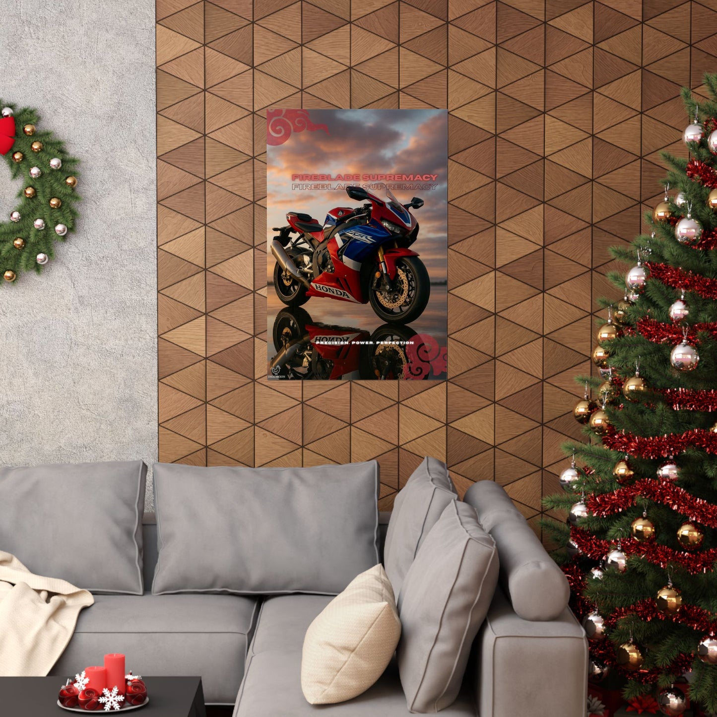 Affiche verticale mate Honda Fireblade Supremacy – Art moto pour passionnés