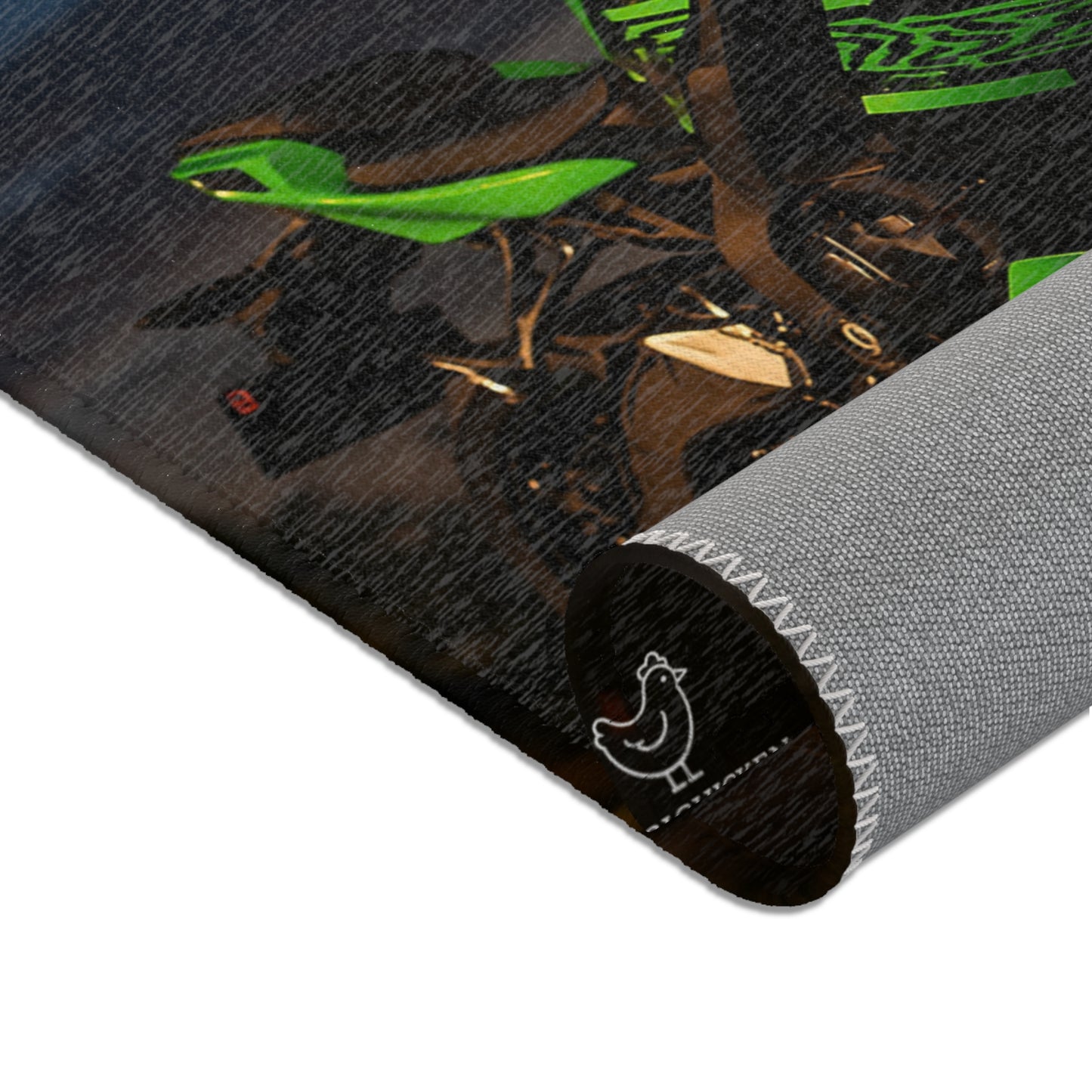 Zx6r Kawasaki Motorcycle Area Rug – Born of the Dark Design for Bikers