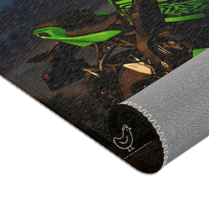 Zx6r Kawasaki Motorcycle Area Rug – Born of the Dark Design for Bikers