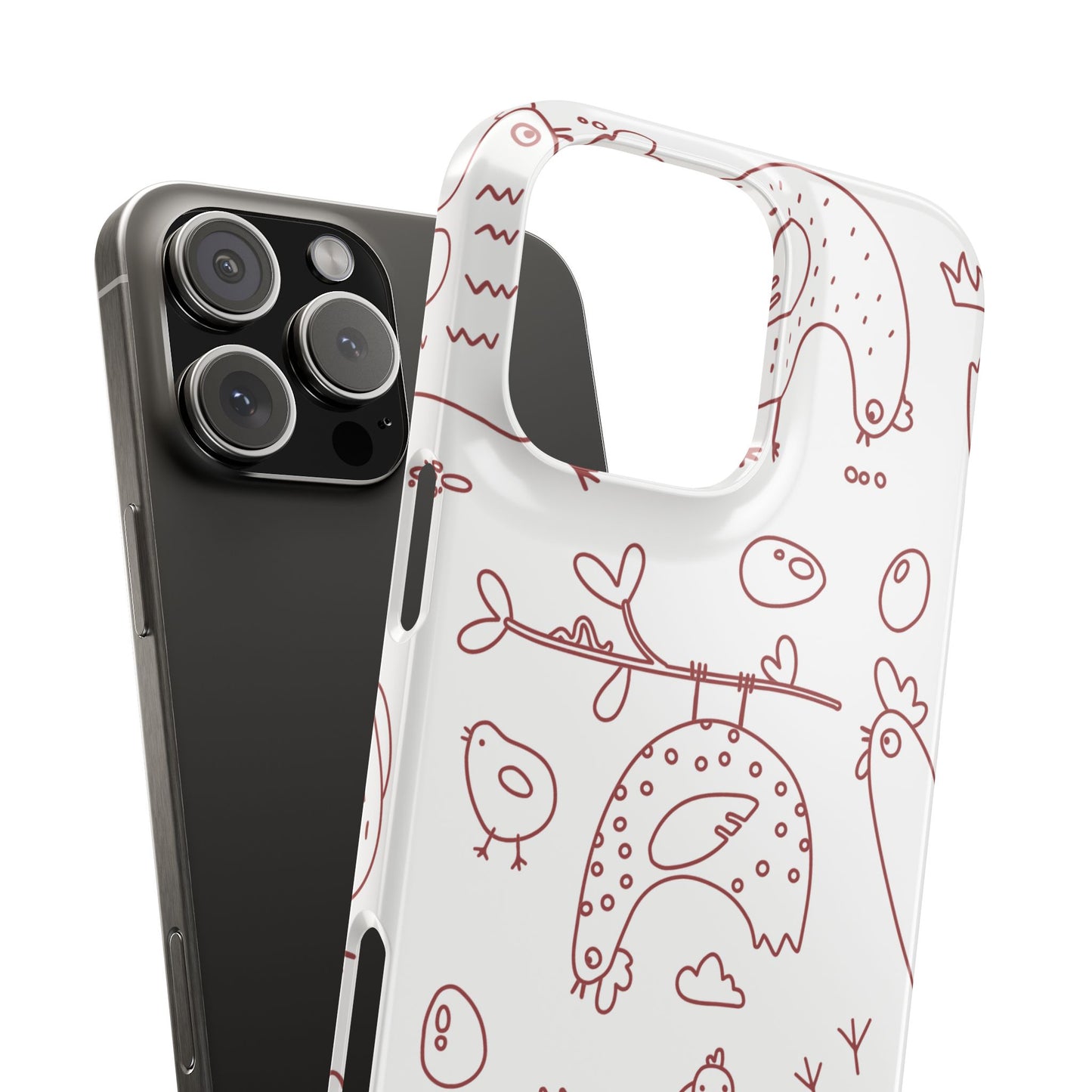 Whimsical Farmhouse Snap Cases, Cute Animal Phone Case, Chicken Design, Funny Gift for Bird Lovers, Quirky Art Mobile Cover