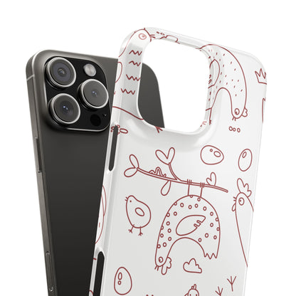 Whimsical Farmhouse Snap Cases, Cute Animal Phone Case, Chicken Design, Funny Gift for Bird Lovers, Quirky Art Mobile Cover