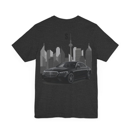 Urban Vibes Car Graphic Tee, Unisex Jersey Short Sleeve Tee, Cityscape T-Shirt, Cool Car Shirt, Gift for Car Lovers, Trendy Everyday Wear