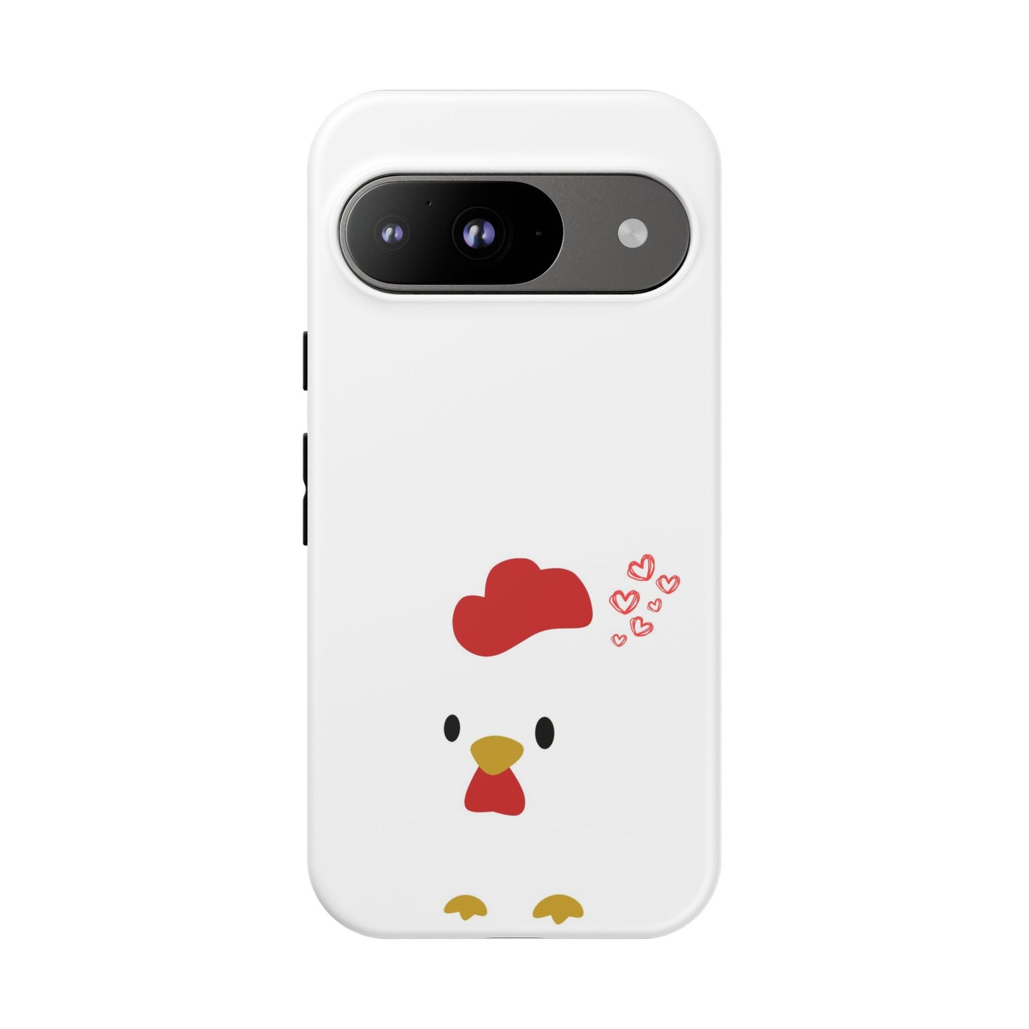 Cute Chicken Phone Case, Tough Cases for Animal Lovers, Valentine's Gift, Farmhouse Decor, Unique Mobile Accessories, Heart Design