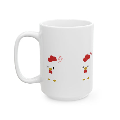 Cute Chicken Ceramic Mug, Funny Gift for Farmers, Kitchen Decor, Coffee Lover's Mug, Chicken Lover, Home and Garden