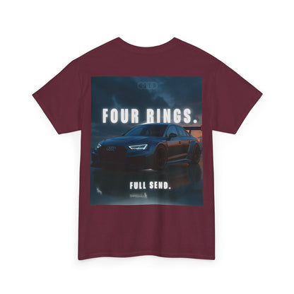 Audi Racing Unisex Heavy Cotton Tee, Car Enthusiast Gift, Motorsport Shirt, Racing Fan Apparel, Automotive Graphic Tee