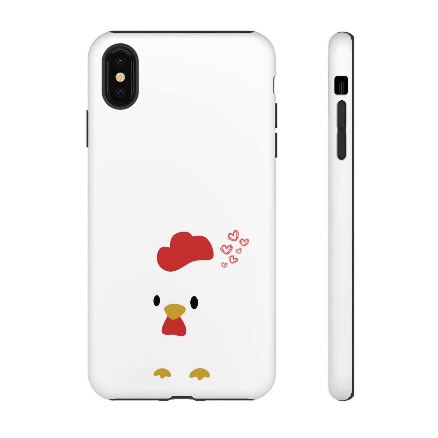 Cute Chicken Phone Case, Tough Cases for Animal Lovers, Valentine's Gift, Farmhouse Decor, Unique Mobile Accessories, Heart Design